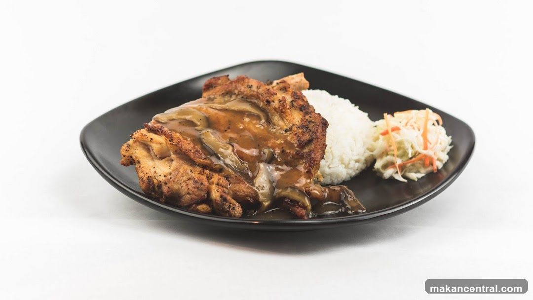 Chicken Chop with Rice and Coleslaw
