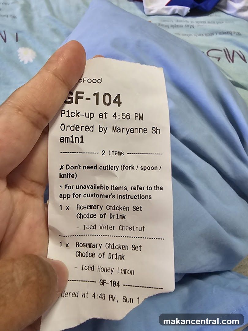 Food Order Receipt