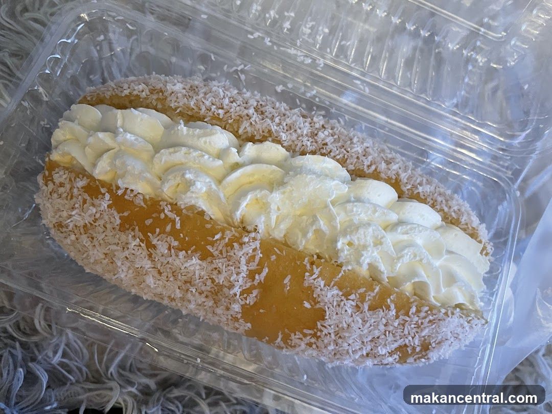 Cream-filled pastry with coconut