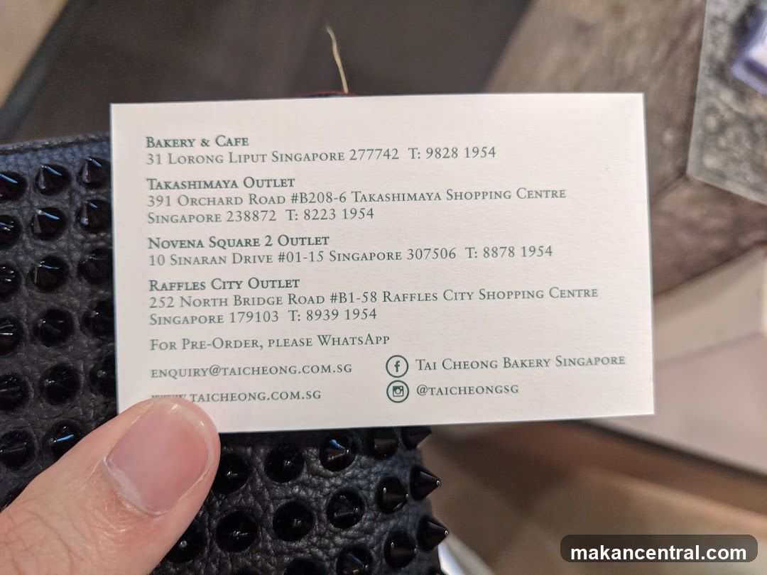 Tai Cheong Bakery Contact Information