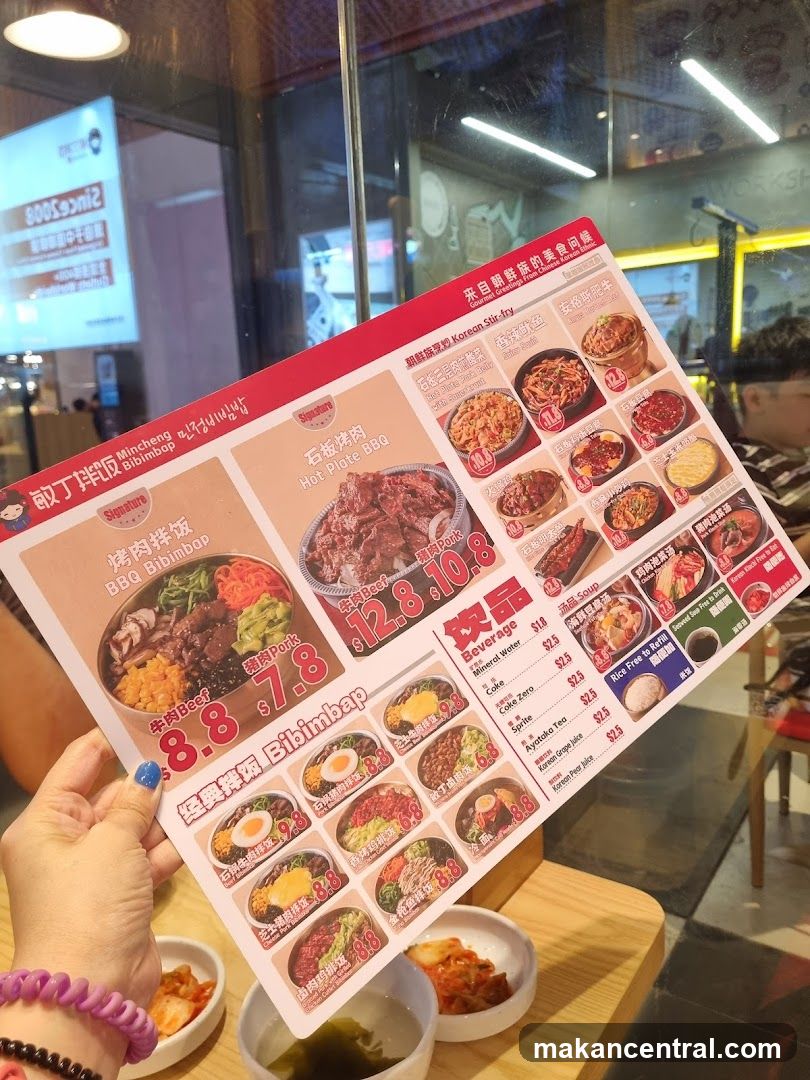 Korean Stir-fry and Bibimbap Menu