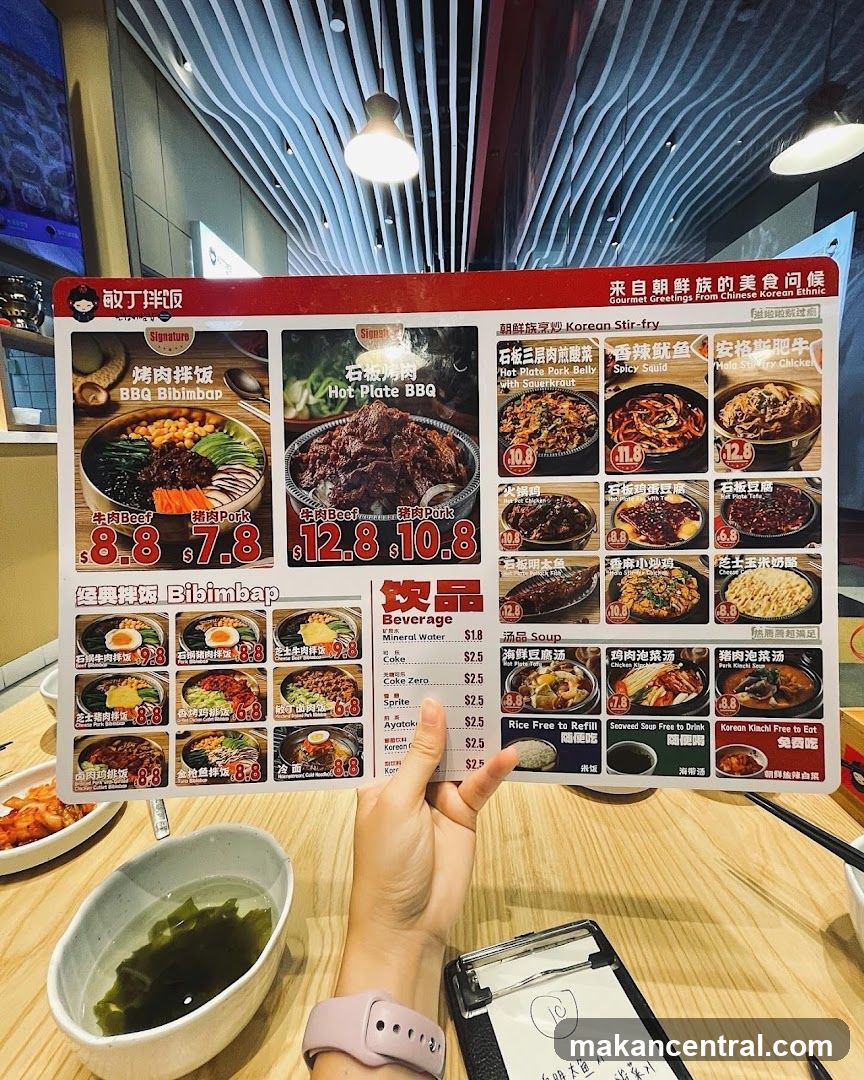 Korean Cuisine Menu