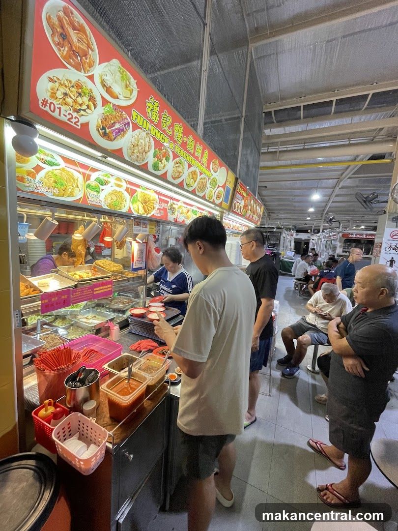 Food Stall with Menu and Customers