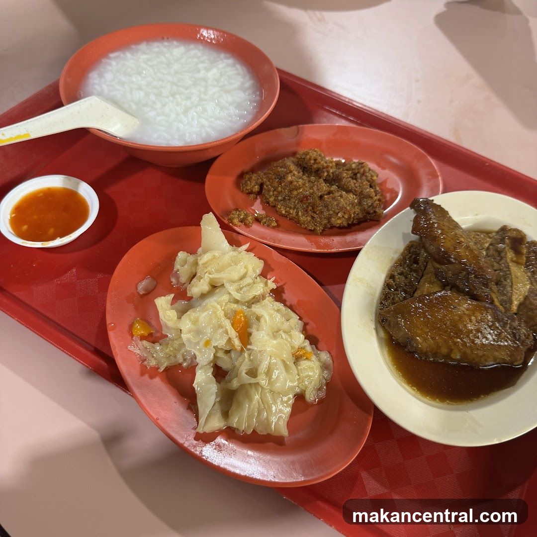 Congee with side dishes