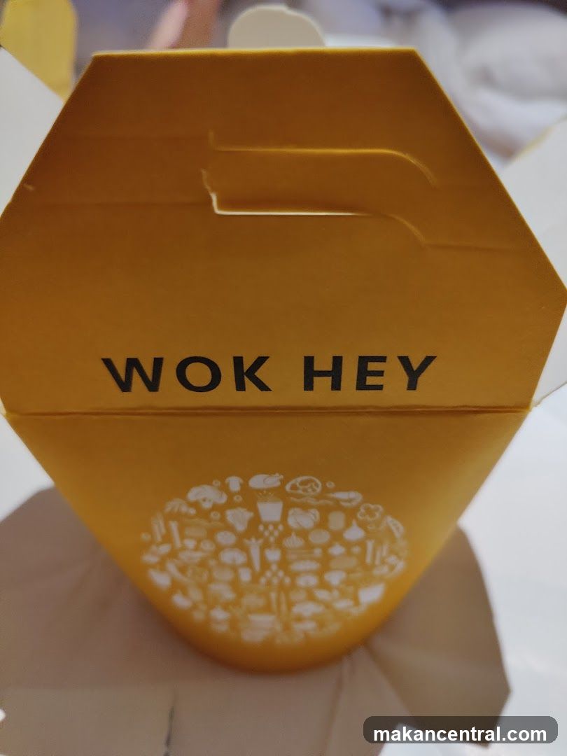 Takeout Box with "WOK HEY" Logo