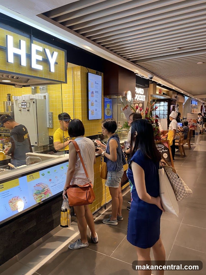 Food stall with customers