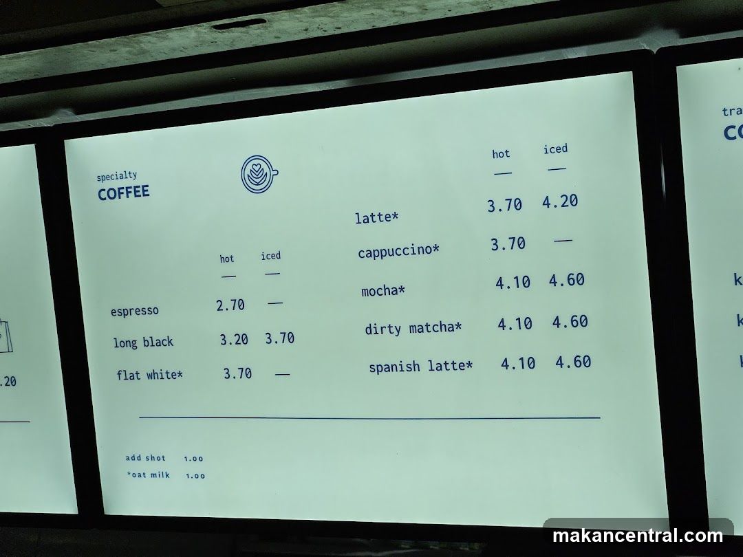 Specialty Coffee Menu