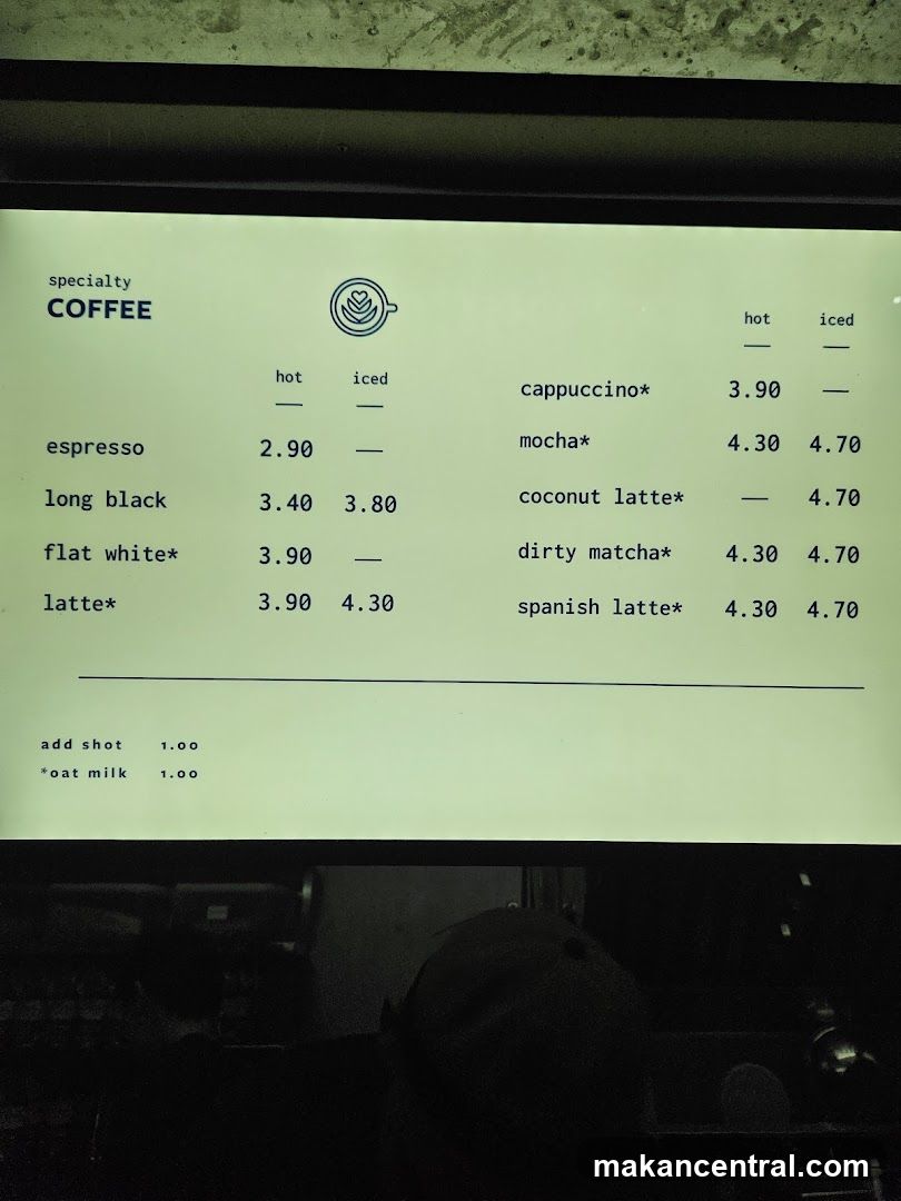 Specialty Coffee Menu