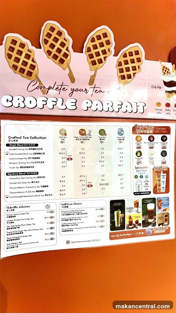 Croffle Parfait Menu
