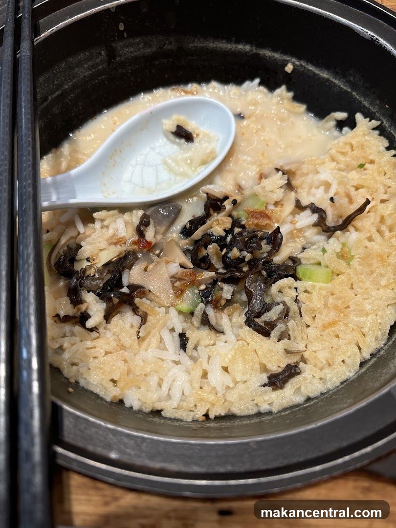 Rice dish with mushrooms and vegetables