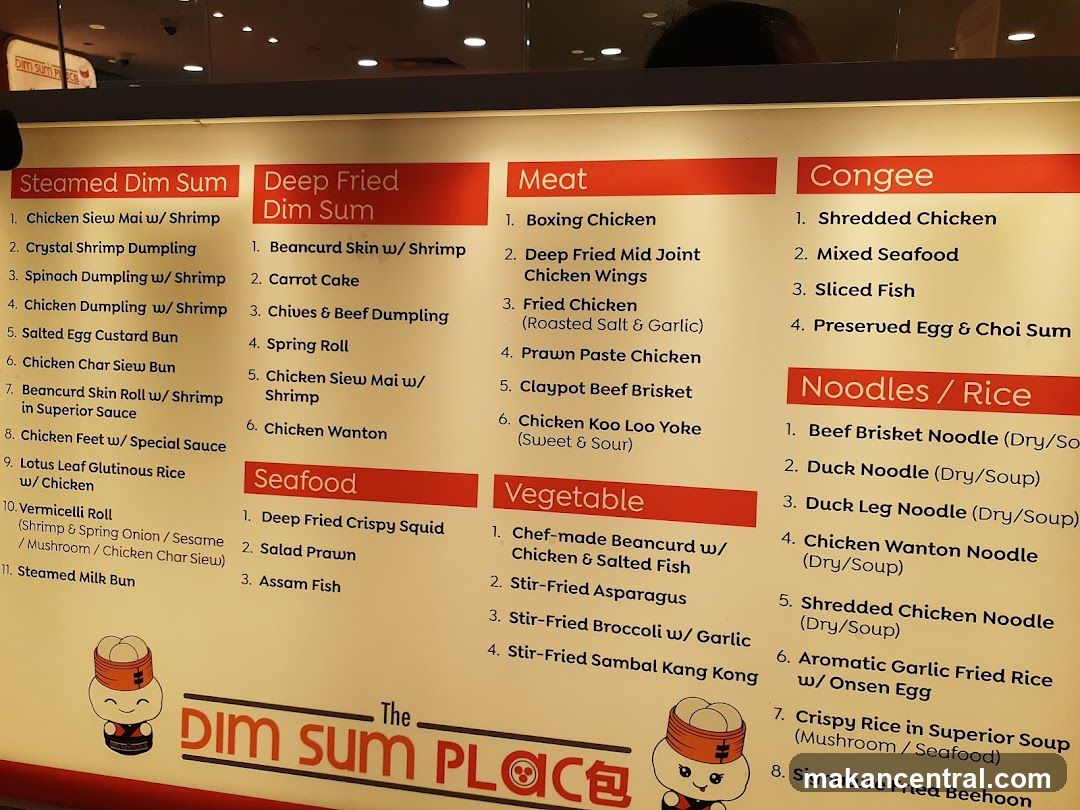 The Dim Sum Place Menu