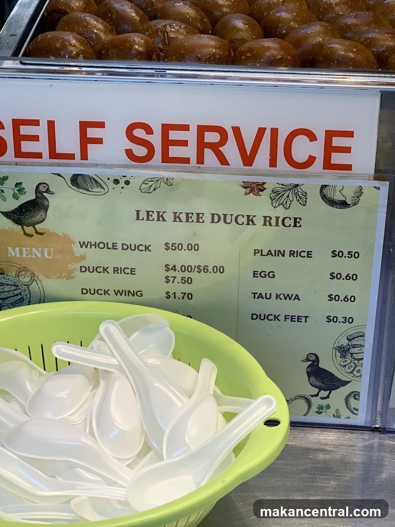Lek Kee Duck Rice Menu