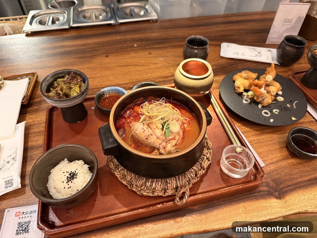 Korean Chicken Soup and Side Dishes