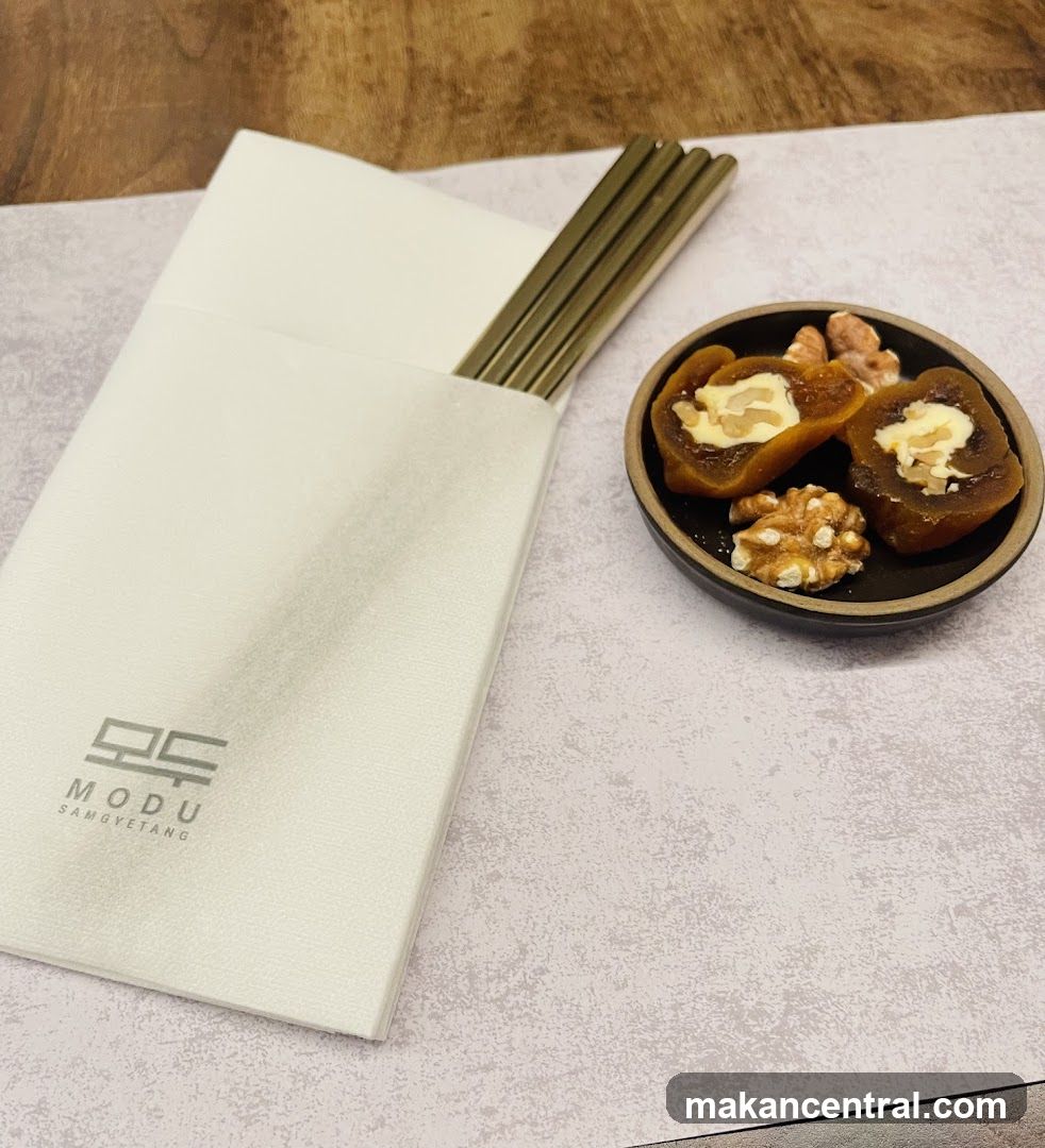 Dessert with Walnuts and Chopsticks