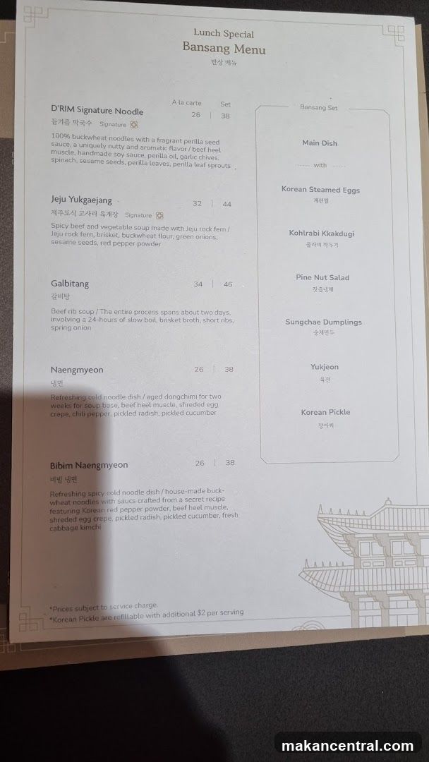 Lunch Special Bansang Menu