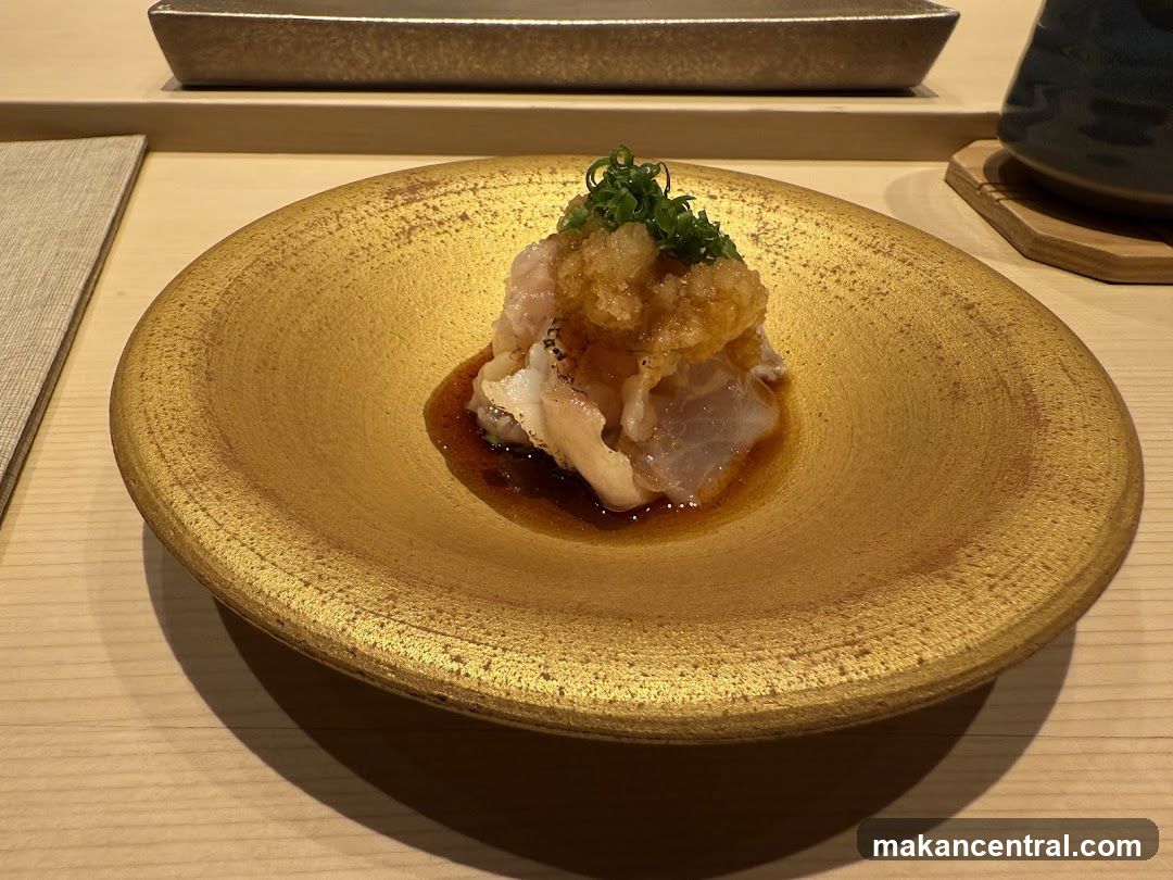 Appetizer on a golden plate