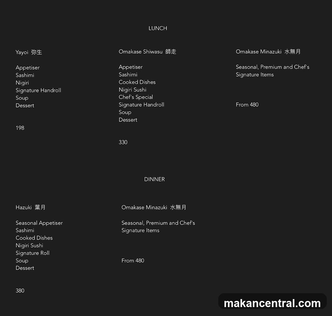 Lunch and Dinner Menu
