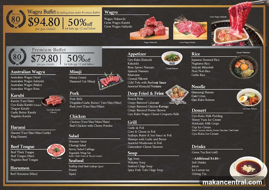 Wagyu Buffet Menu