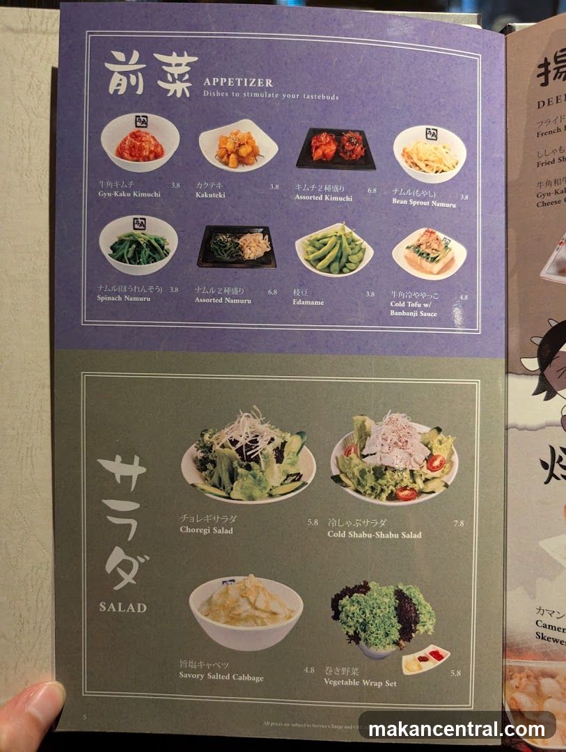 Appetizer and Salad Menu
