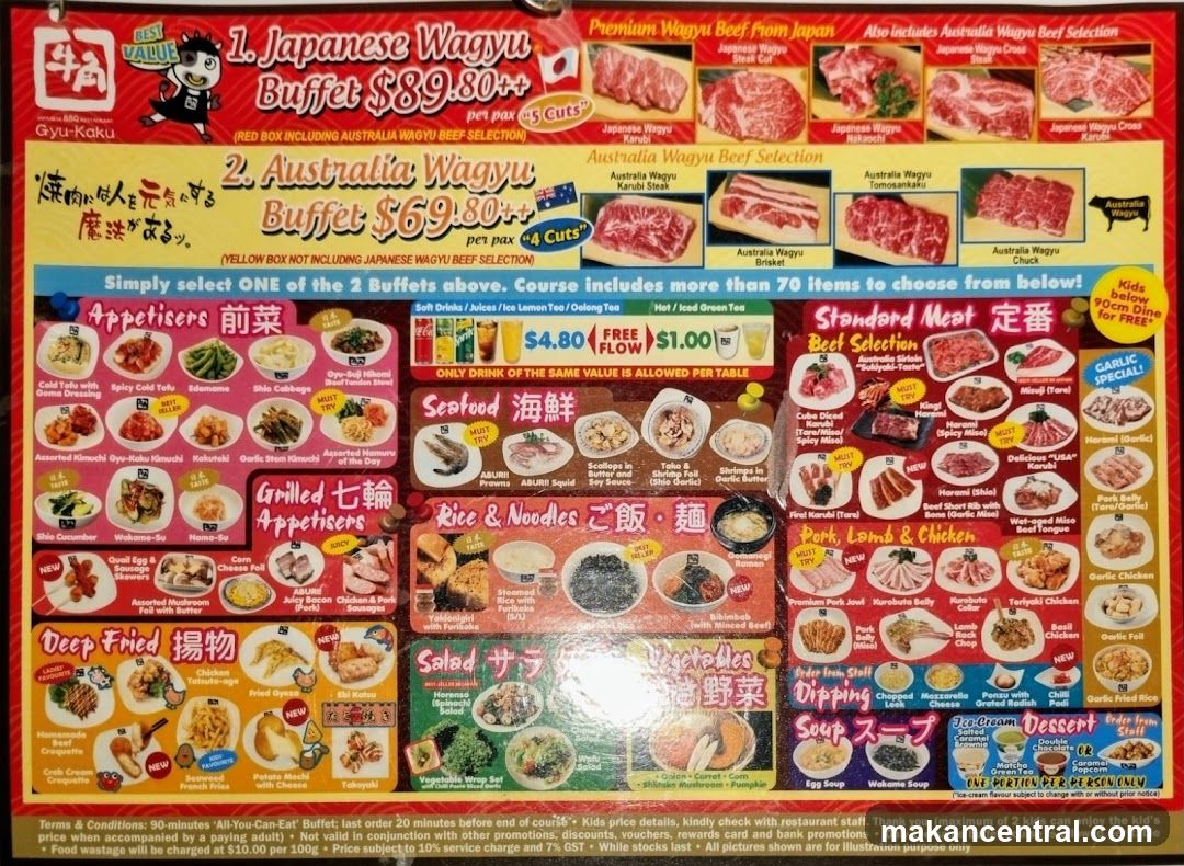 Gyu-Kaku Japanese Wagyu Buffet Menu