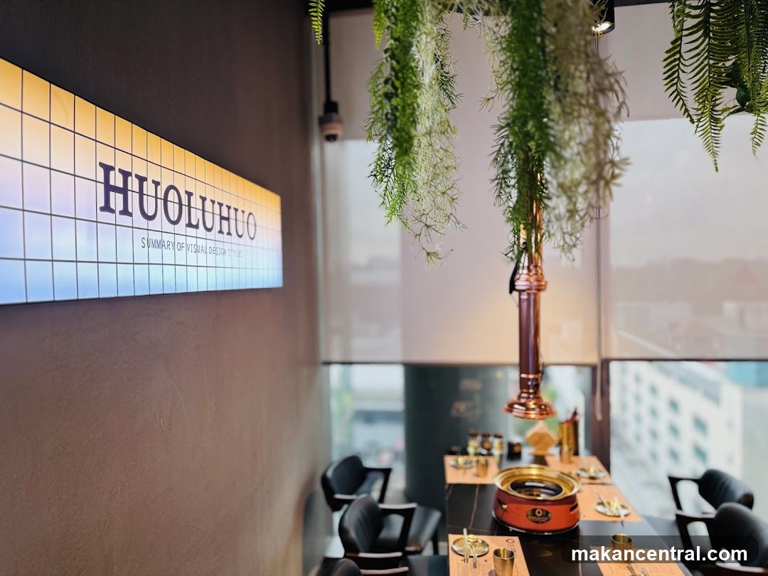 Restaurant Interior with Grill and Signage
