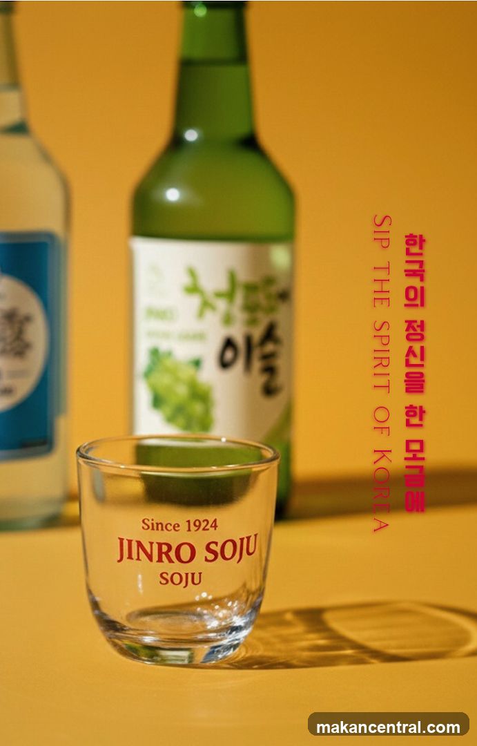 Jinro Soju Glass and Bottles