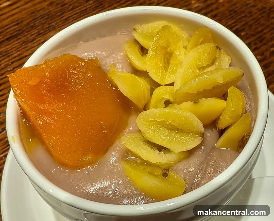 Taro Dessert with Pumpkin and Lychee