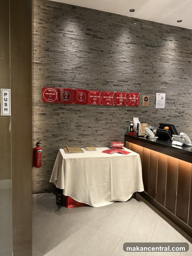 Restaurant Entrance with Michelin Awards