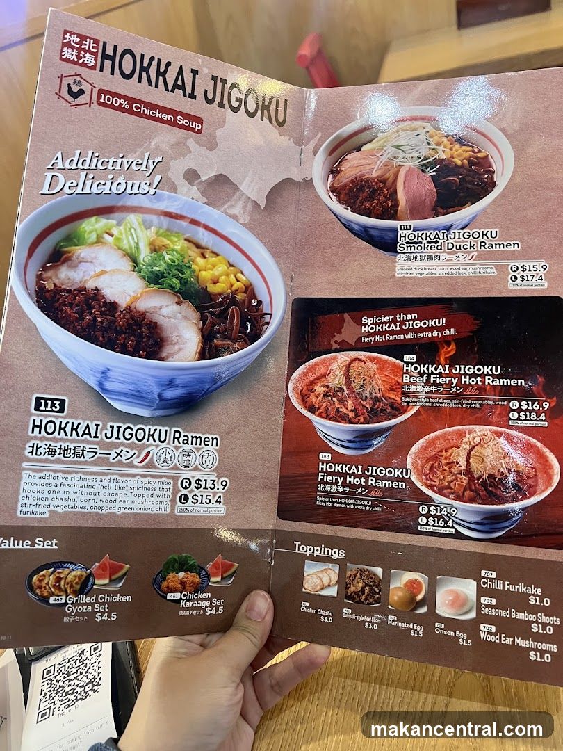 HOKKAI JIGOKU Menu