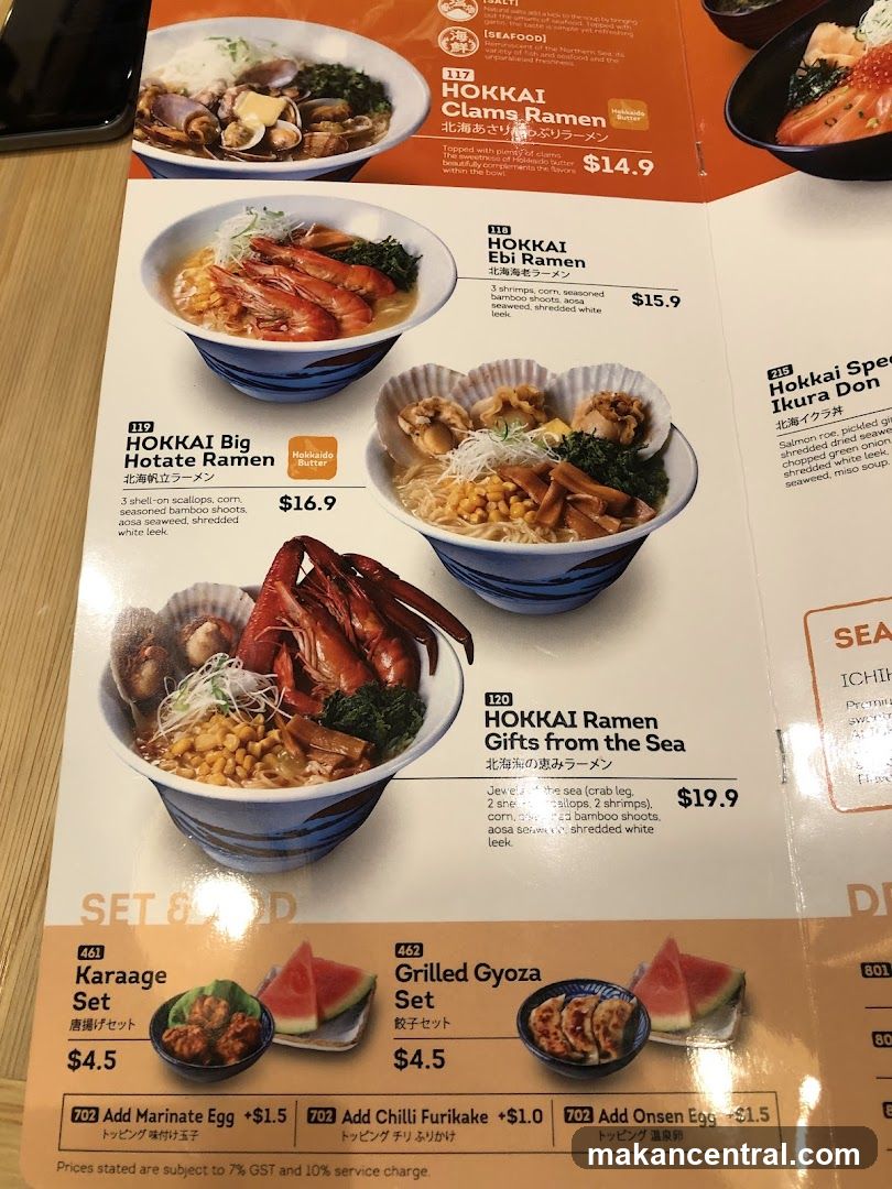 HOKKAI Ramen Menu