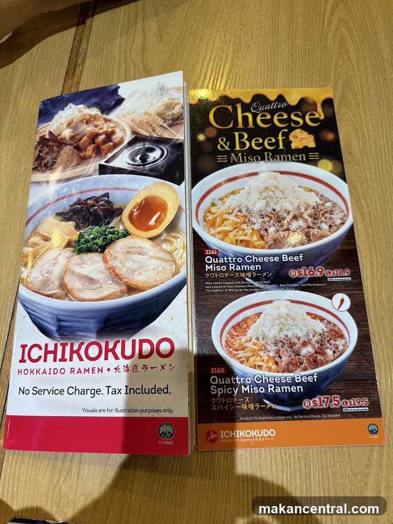 Ichikokudo Hokkaido Ramen Menu