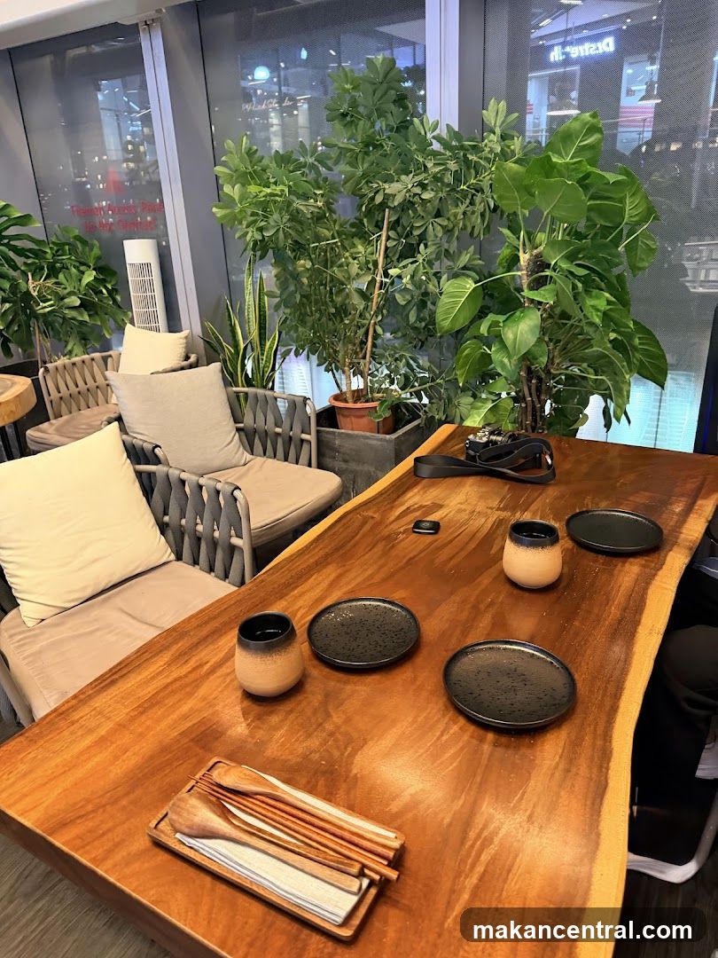 Restaurant Interior with Live Plants