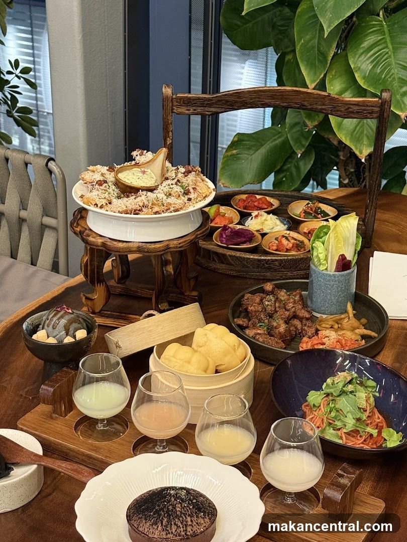 Assortment of Dishes and Drinks