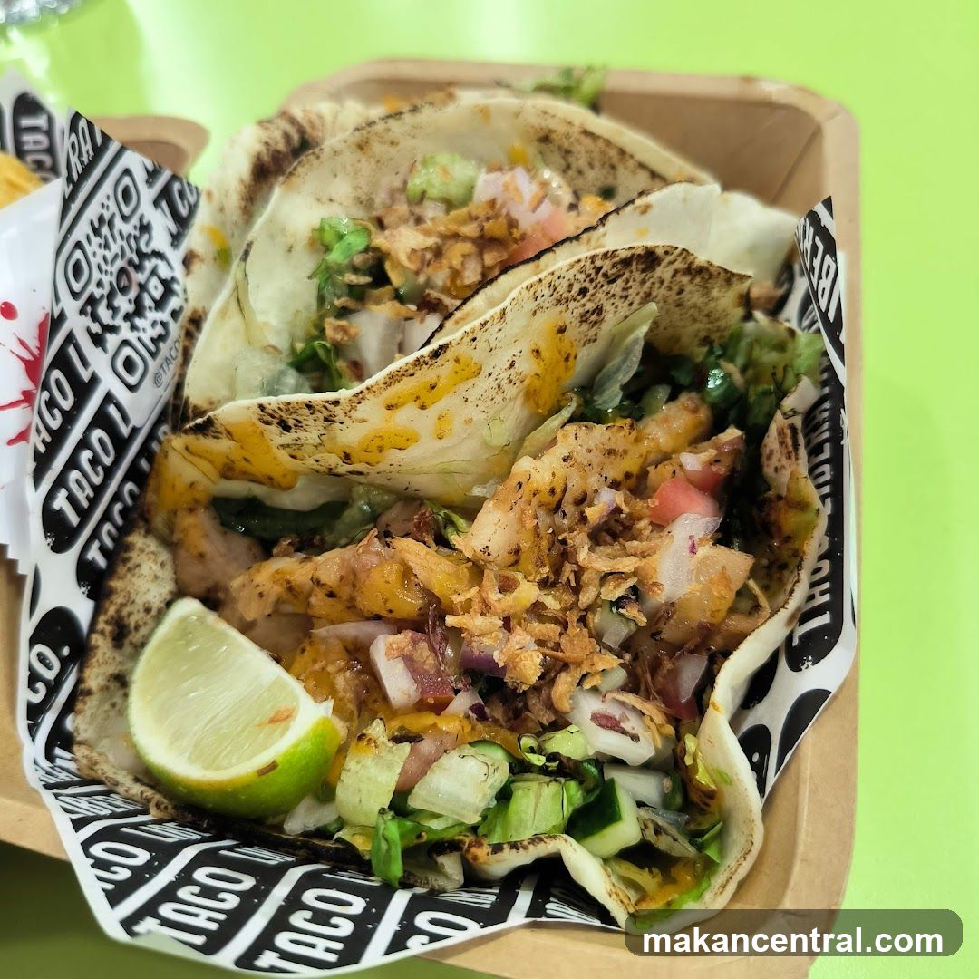 Tacos with Lime Wedge