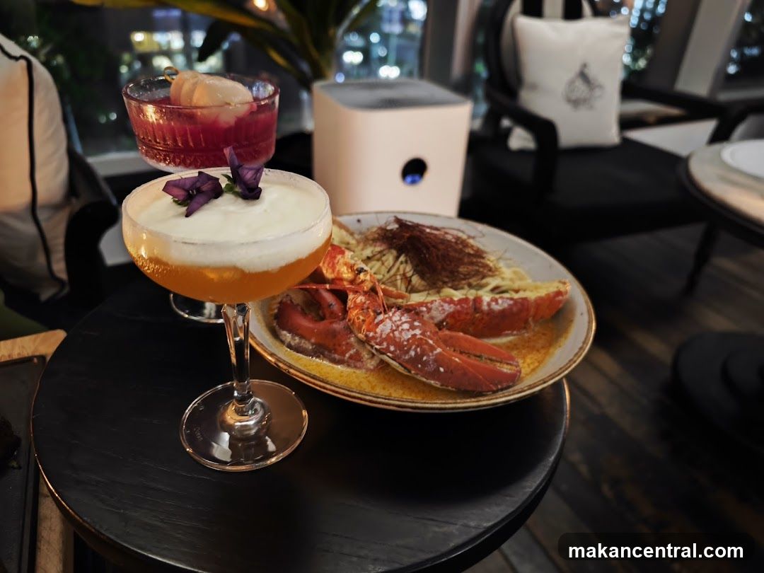 Cocktails and Lobster Dish