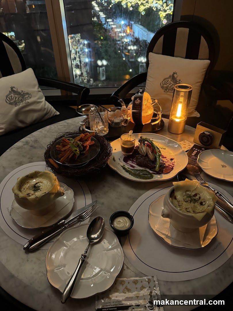 Table Setting with Food and Drinks