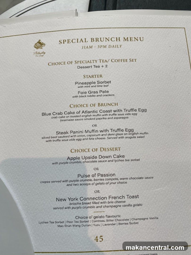 SPECIAL BRUNCH MENU