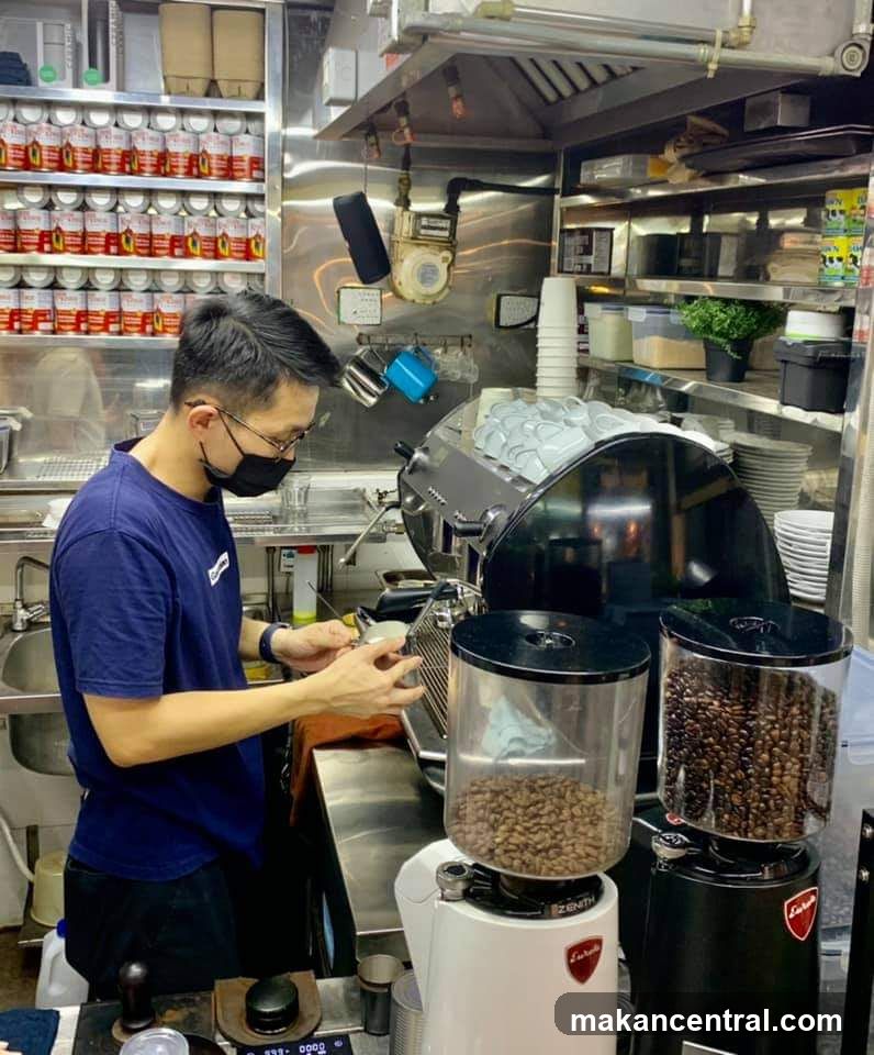 Barista preparing coffee