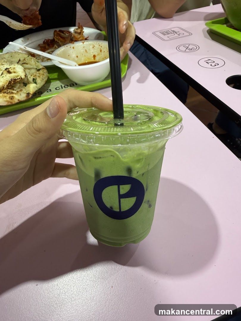 Iced Matcha Drink with Food