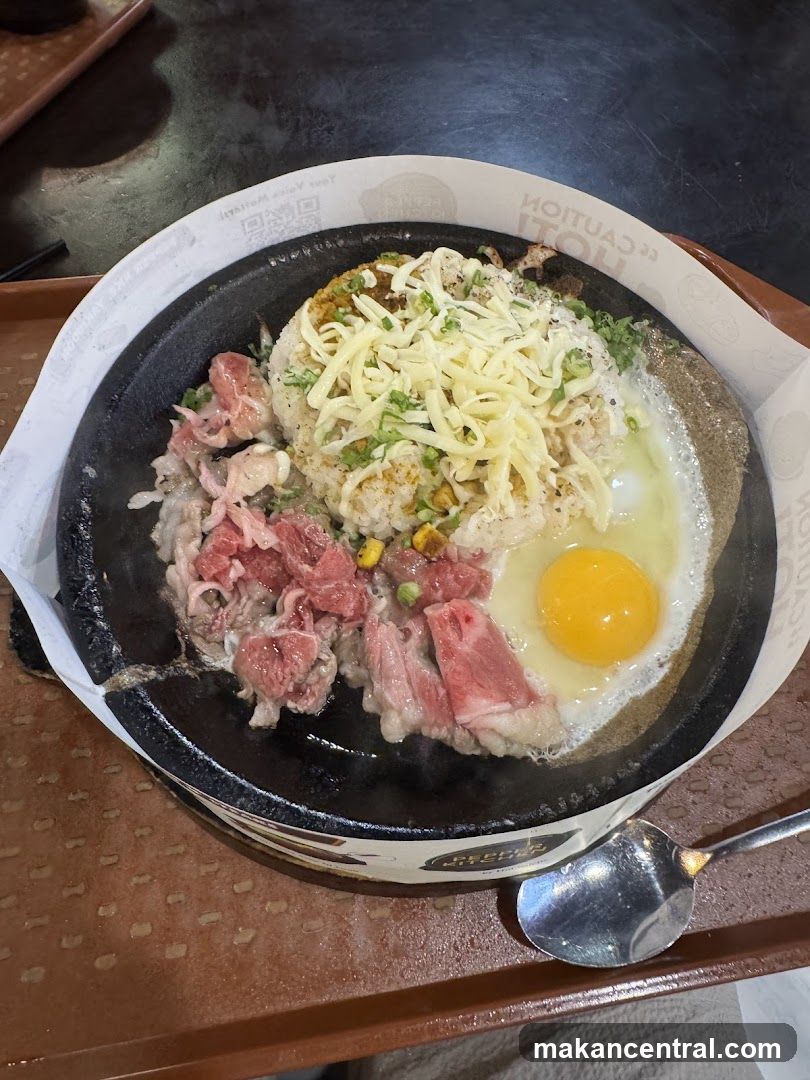 Sizzling Beef and Egg Rice