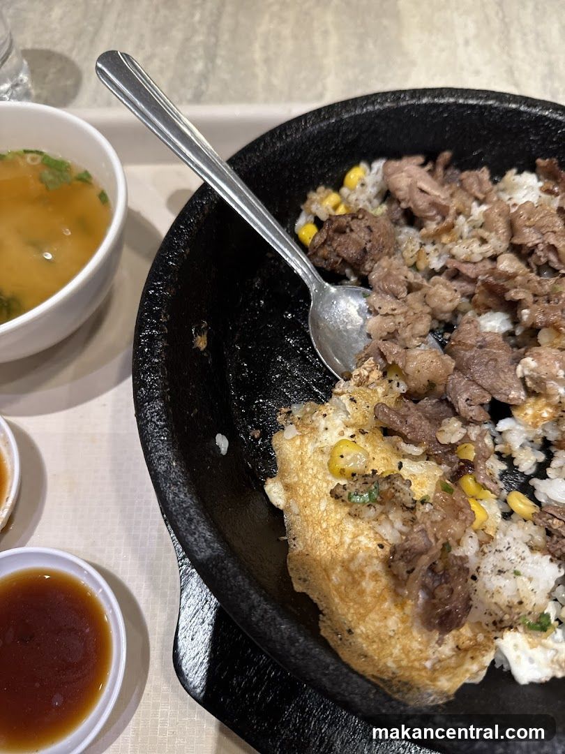Beef and Rice Bowl with Miso Soup