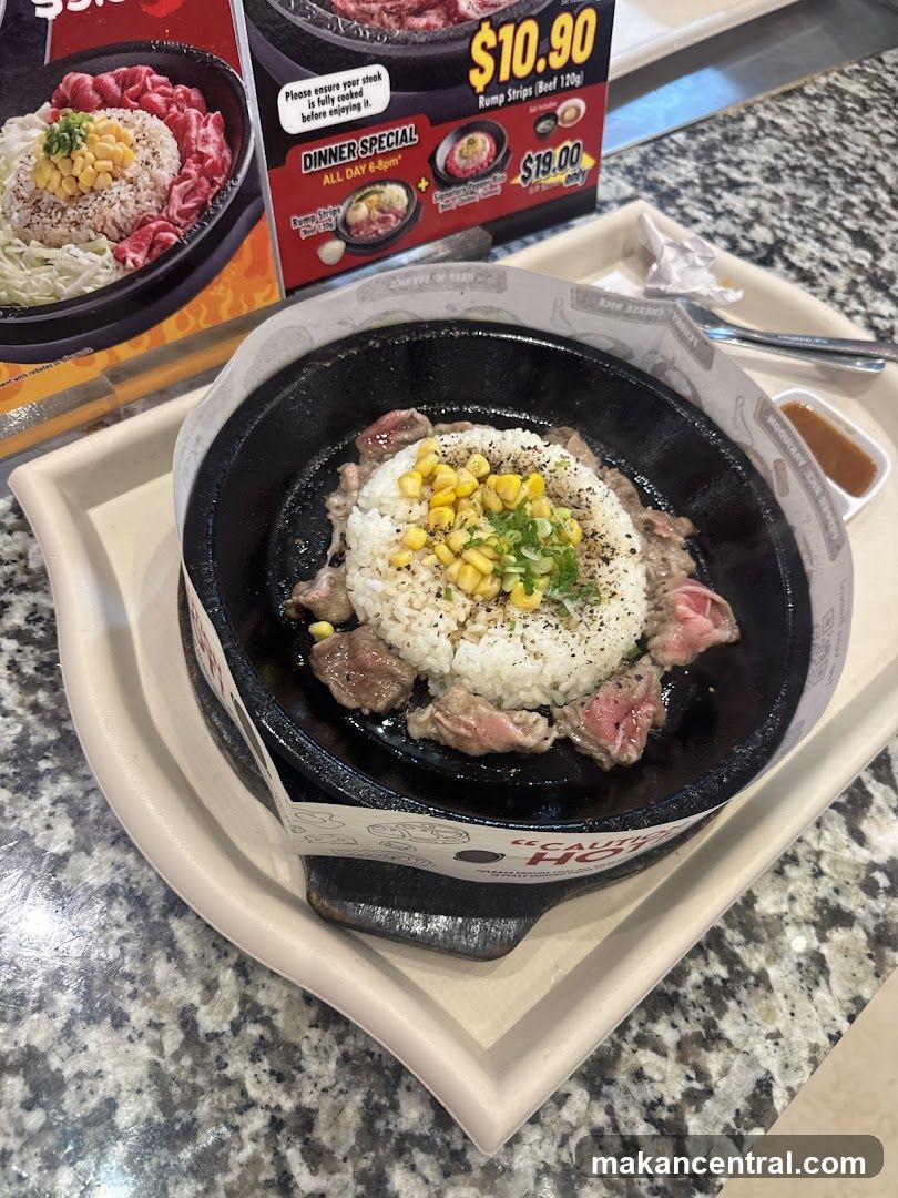 Sizzling Beef and Rice Dish