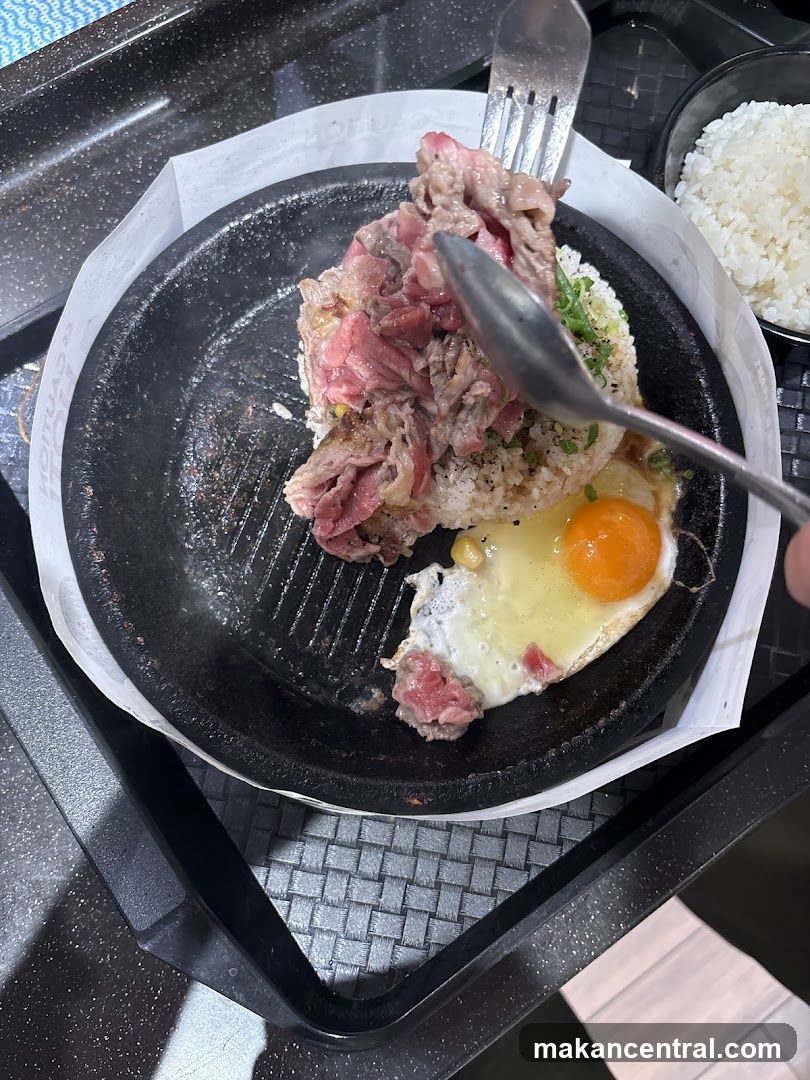 Sizzling Beef and Egg Rice