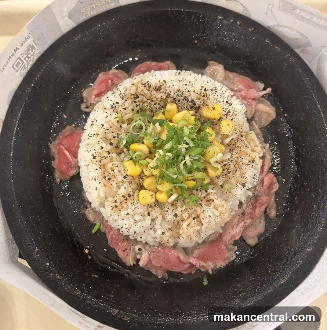 Sizzling Beef and Rice Dish