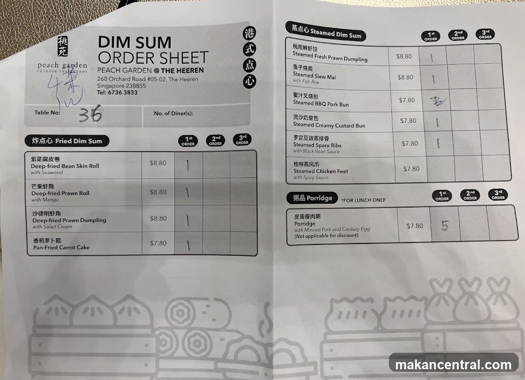 DIM SUM ORDER SHEET