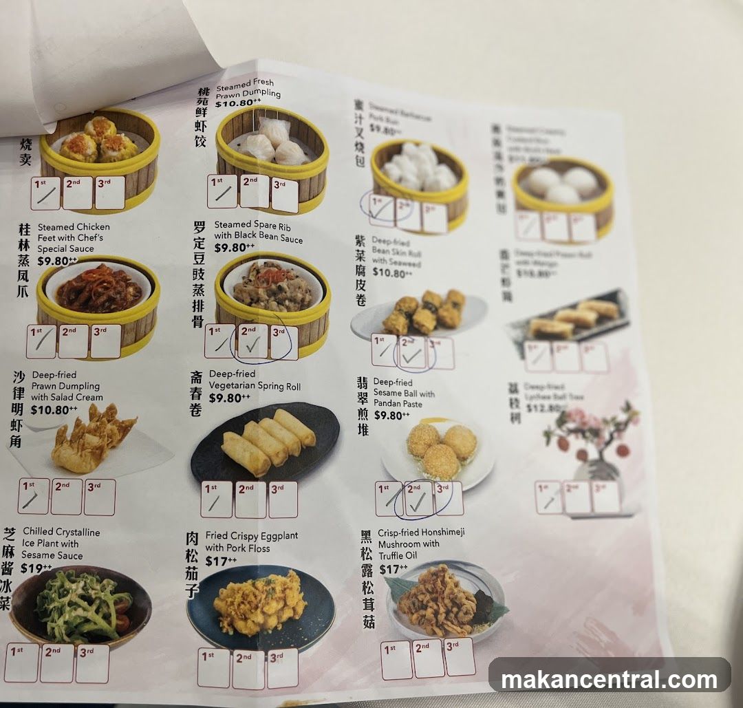 Dim Sum Menu