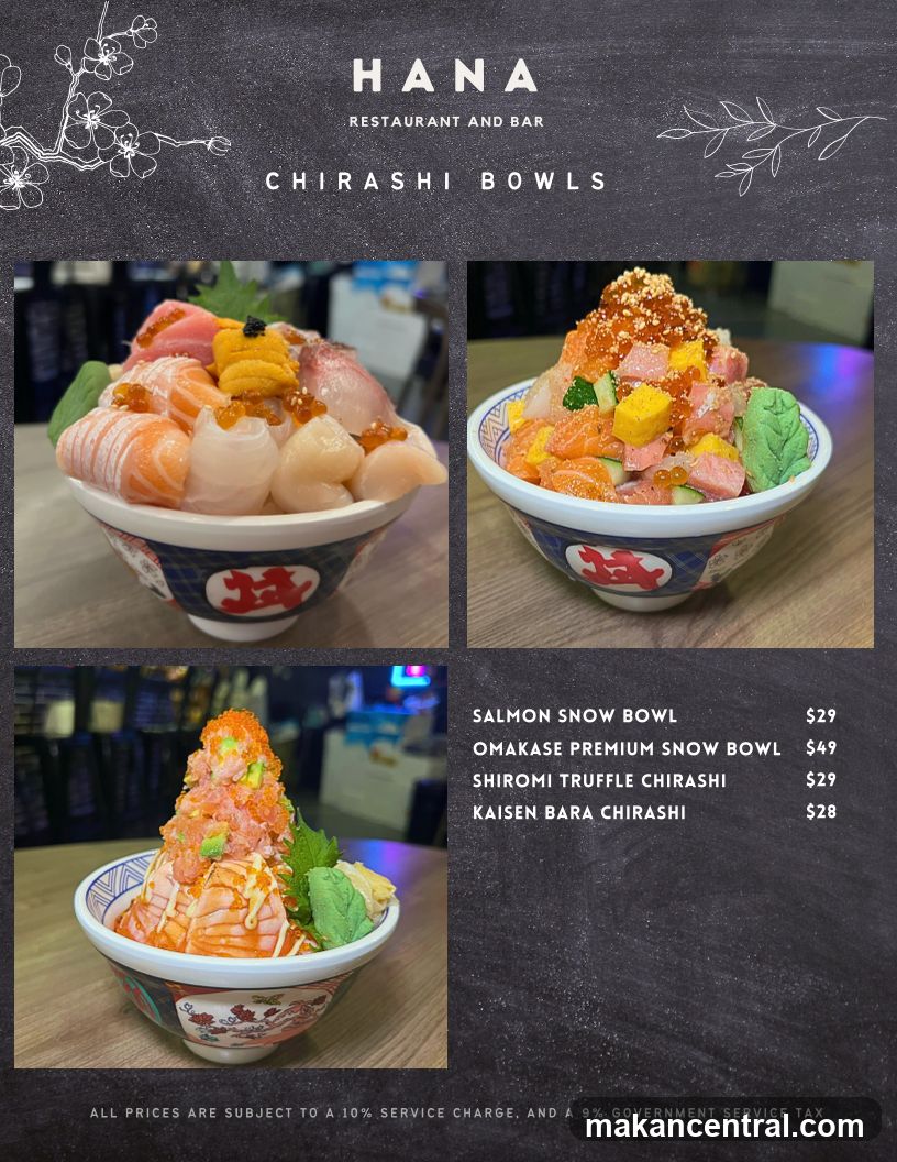 HANA RESTAURANT AND BAR CHIRASHI BOWLS