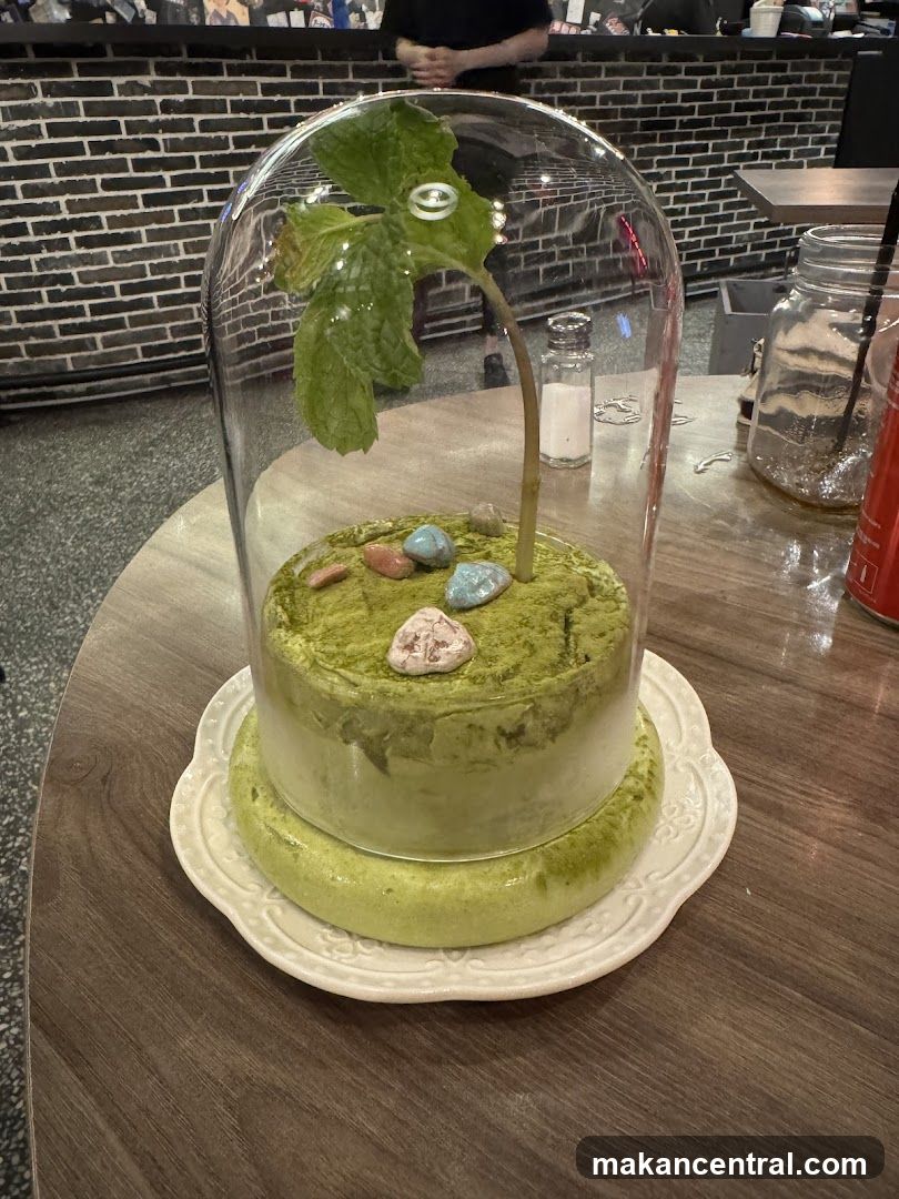 Dessert under glass dome