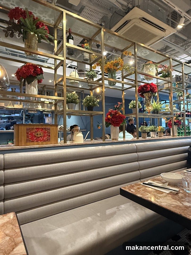 Restaurant Interior with Floral Decor