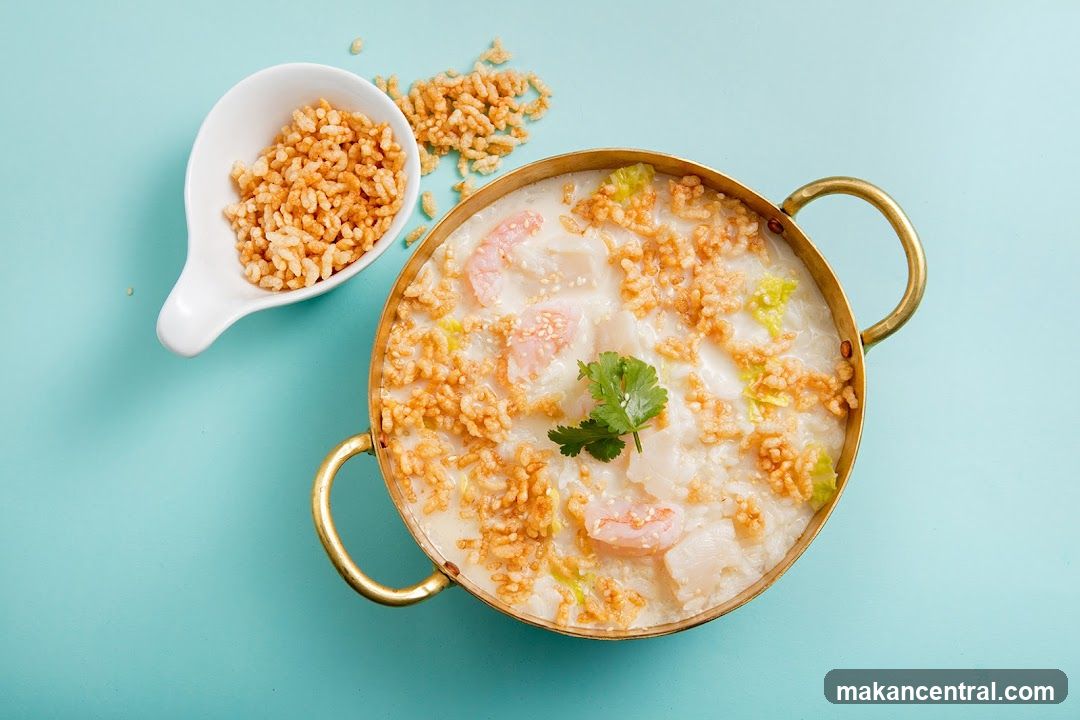 Congee with Shrimp and Crispy Rice